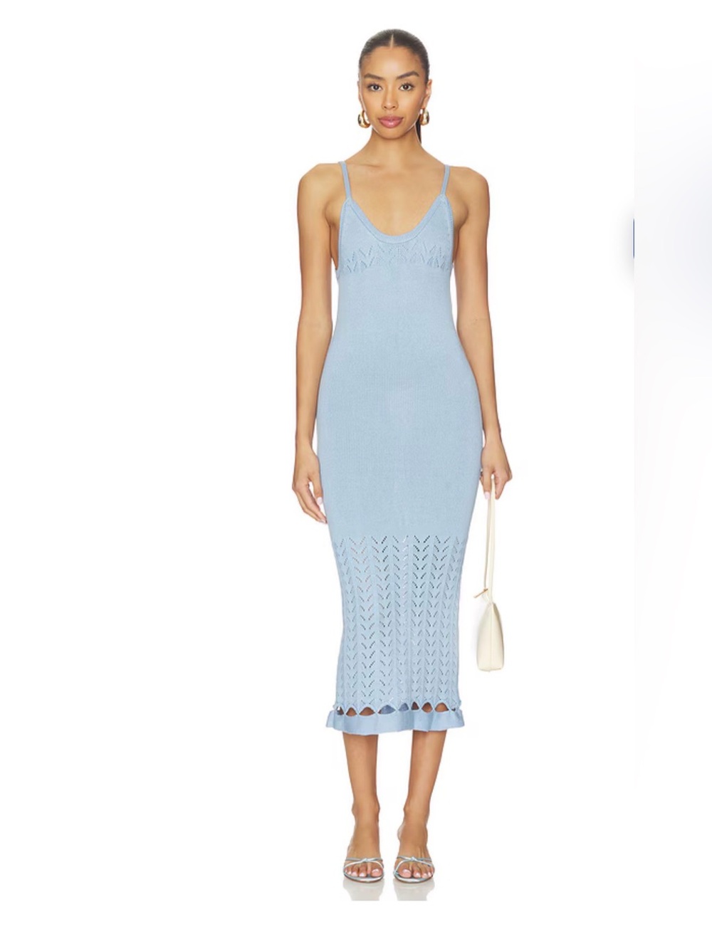 NWOT Peixoto Nora Knit Midi Dress in Cloud Blue Knit, Size S